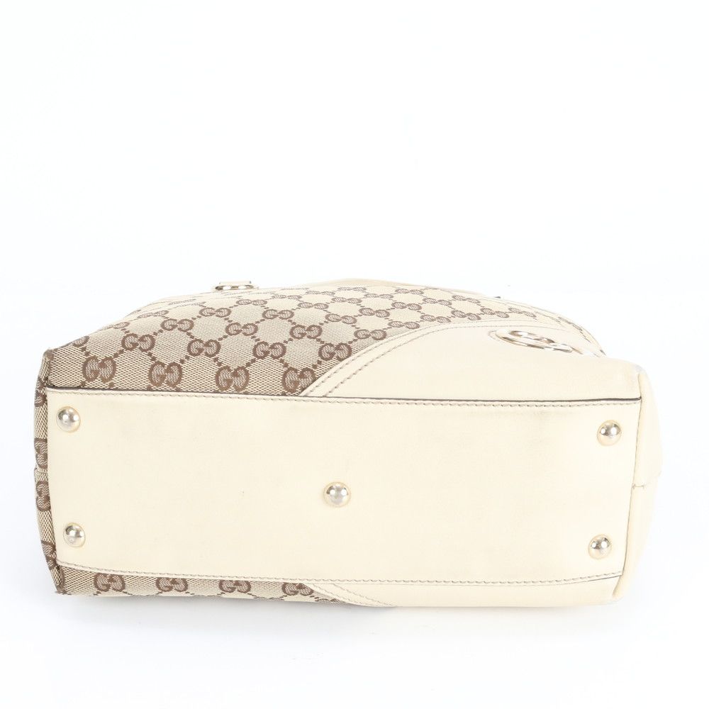 美品 グッチ GG キャンバス インターロッキングG レザー トート バッグ