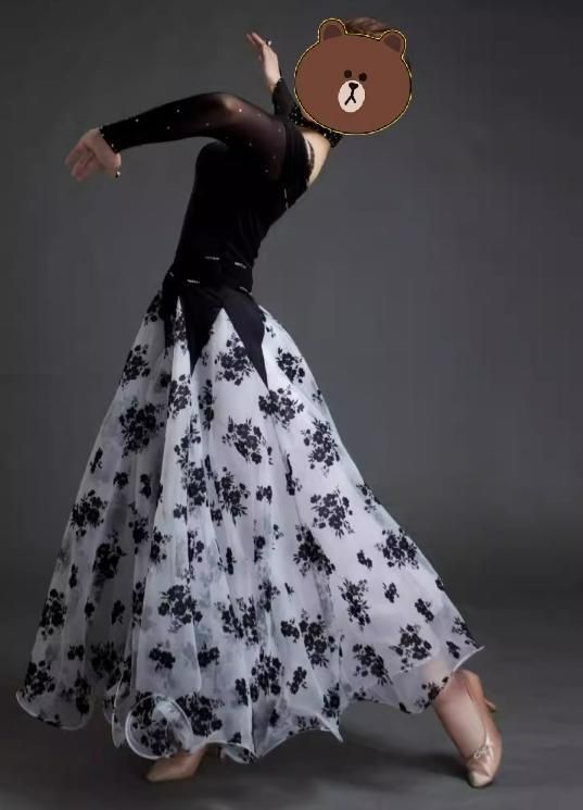 社交ダンスドレス モダンダンス 花プリント オーダーメイド - メルカリ