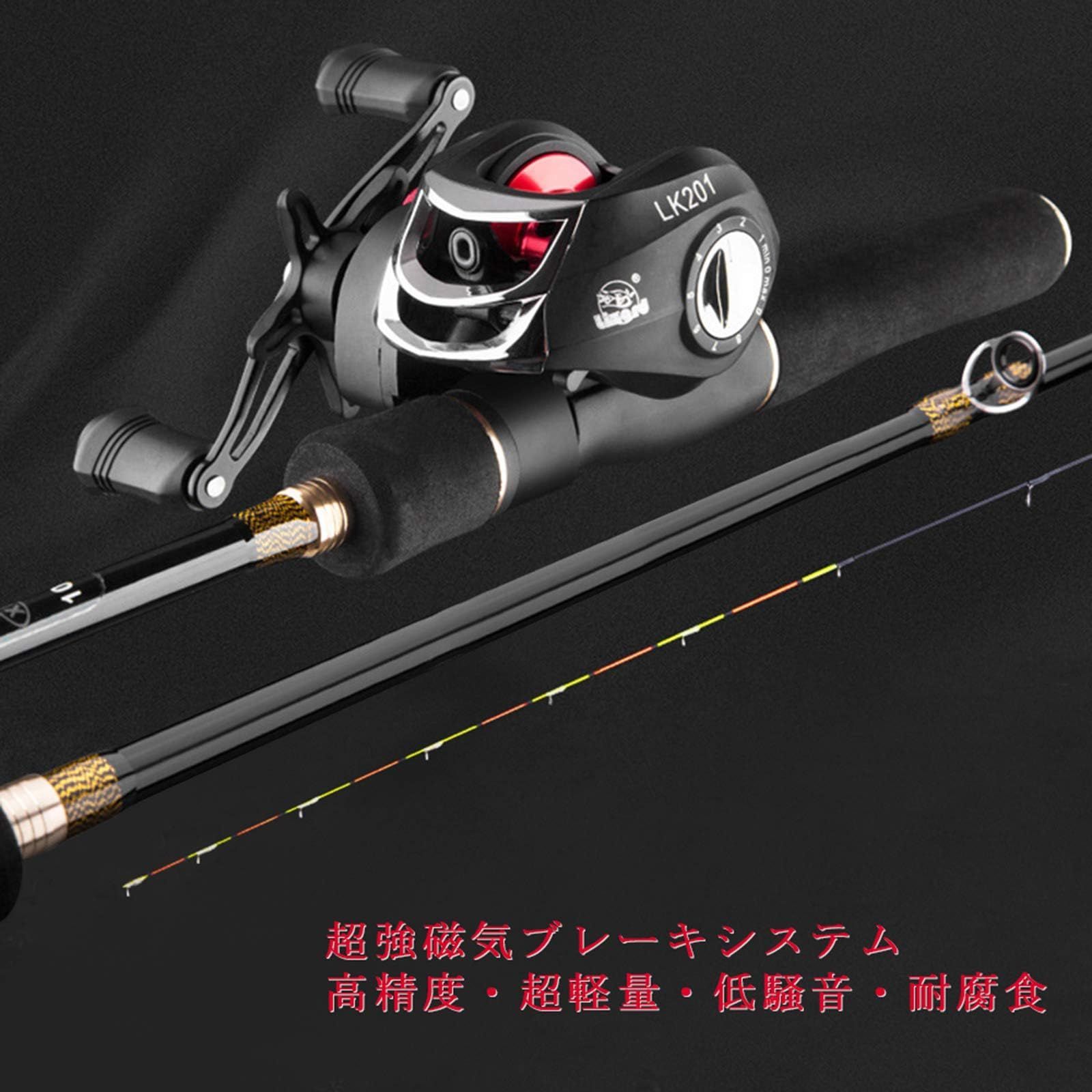 ベイトリール　マグネットブレーキ　7:1　最大ドラグ7.2キロ　マットブラック 新品 ベイトリール 海釣り 淡水釣り マグネットブレーキ 7.2:1