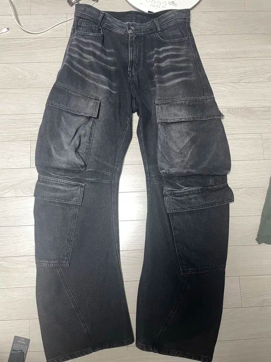 BLR カーブ 大腿四頭筋 カーゴ ウォッシング デニム パンツ
