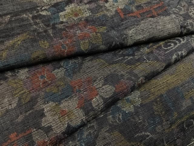 平和屋着物●上質な紬 草花文 正絹 逸品 未使用 AAAZ1804ph