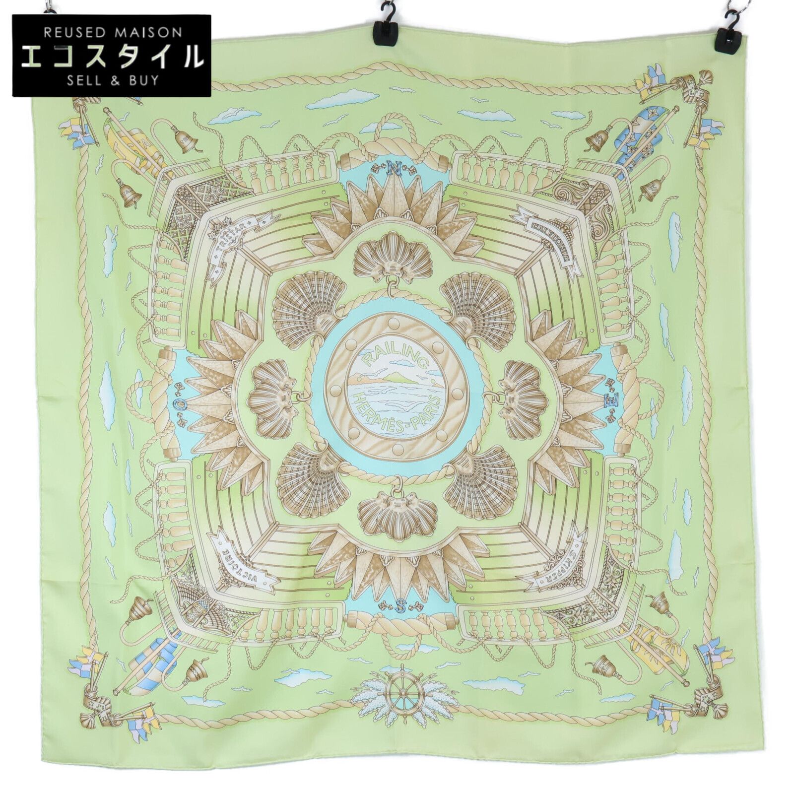 HERMES エルメス RAILING 船の手摺 シルク カレ90