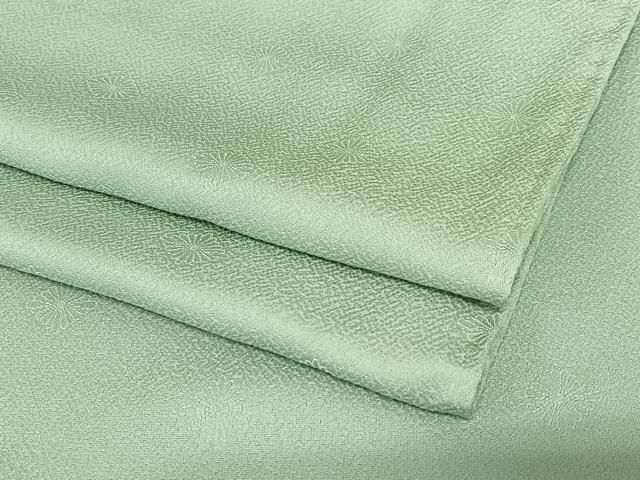 平和屋着物●上質な色無地 花菱地紋 薄青色 正絹 AABB6574zg