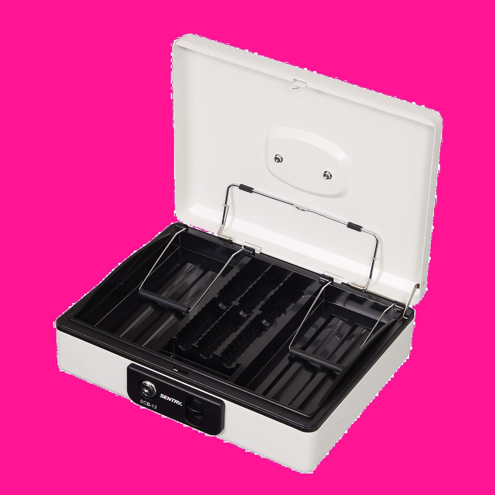 在庫処分】手提げ金庫 小型 金庫 キャッシュボックス 収納ボックス 鍵付き (セントリー) B5 キーロック