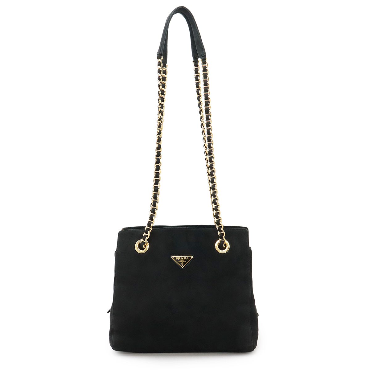 PRADA プラダ トライアングルロゴ チェーントート トートバッグ 
