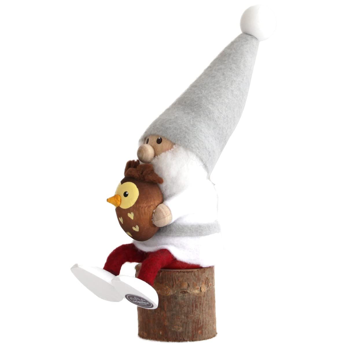 NORDIKA nisse ノルディカ ニッセ クリスマス 木製人形 フクロウを抱えたサンタ 丸太付