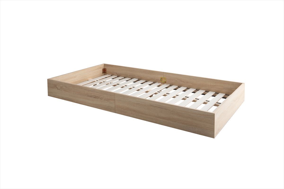 セミダブル】Slib すのこローベッド(ボンネルマットレス付き) ブラウン