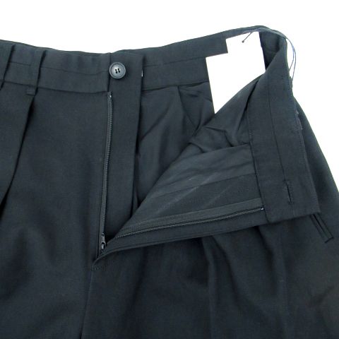 新品【MIESROHE ミースロエ】ワイド　ハーフ パンツ　ガウチョ　タック　黒 ミースロエ MIESROHE ハーフパンツ ワイドパンツ 1 黒 ブラック