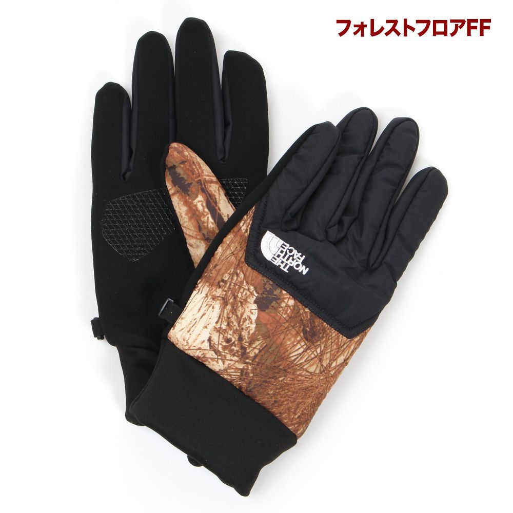 フォレストフロアFF ノースフェイス 手袋 スマホ メンズ レディース THE NORTH FACE ザ ノース フェイス ヌプシ イーチップ グローブ 防水 防寒 スマートフォン対応 スマホ対応 おしゃれ アウトドア 大きいサイズ 迷彩 NN62520
