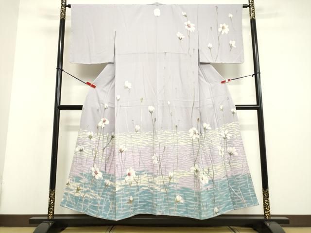 平和屋着物○訪問着 作家物 手描き 草花文 正絹 逸品 DAAV8664tw