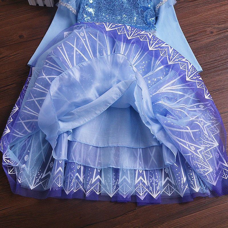 女の子ドレス エルサ風ドレス マント付き プリンセス 長袖 演奏