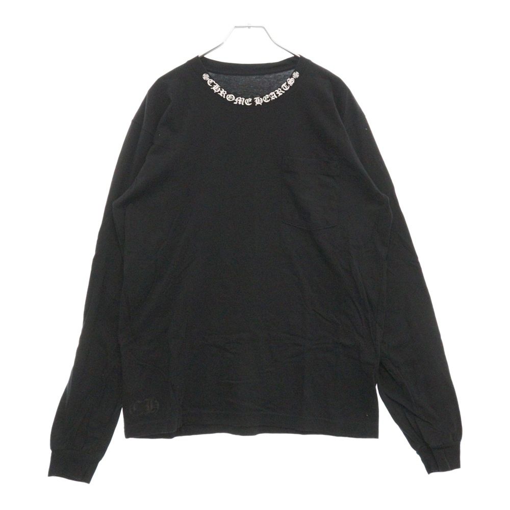 CHROME HEARTS (クロムハーツ) Neck Logo Floral Cross L/S Tee 
