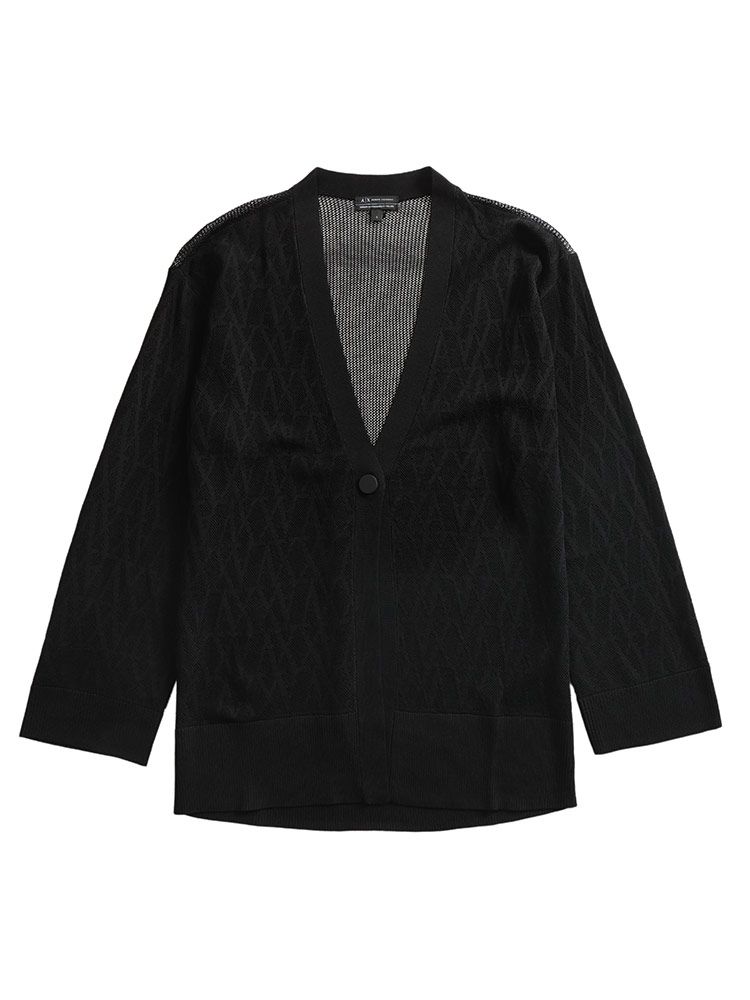 ARMANI EXCHANGE アルマーニ エクスチェンジ オールオーバーロゴ 裏メッシュ カーディガン