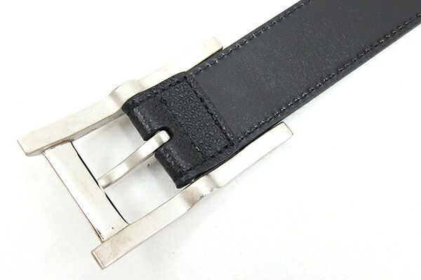 ブルガリ ベルト レッタンゴロ 23382 ブラック シルバー金具 レザー