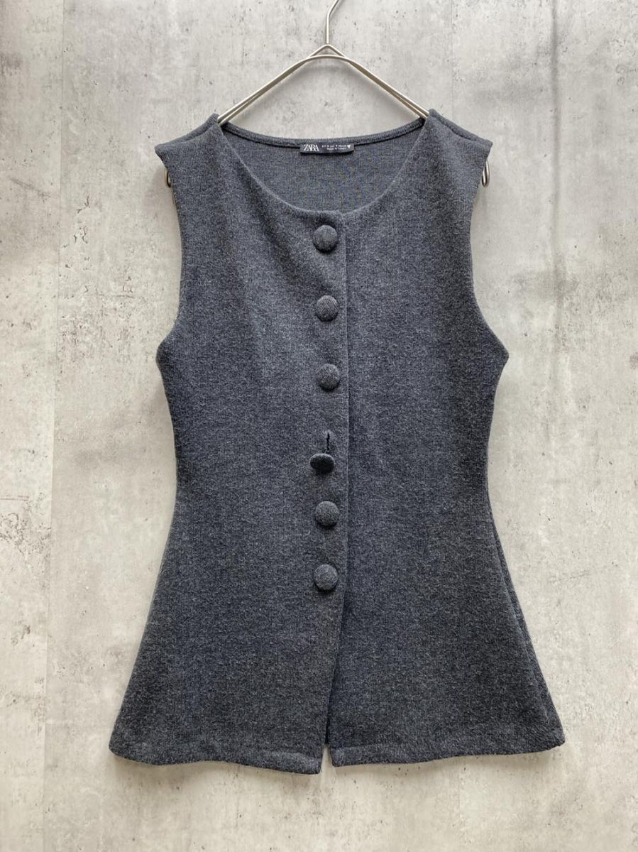 MaxMara ジレ ベスト 白タグ ボタンレス リネン100% ネイビー 人気アイテムランキング(新品) 白タグ ベスト ジレ MaxMara