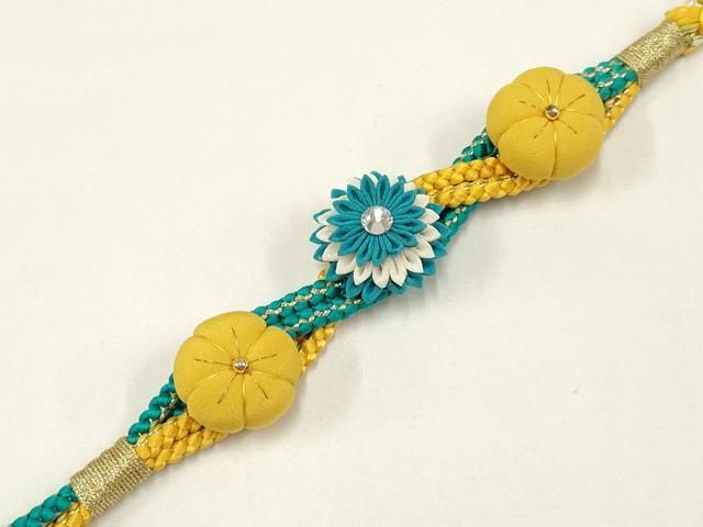 平和屋着物○和装小物 振袖用帯締め 装飾 つまみ細工 パール ライン