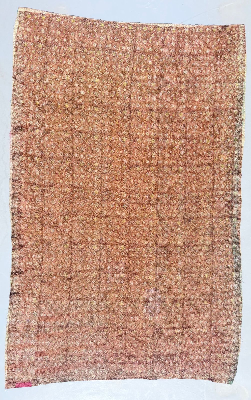 ヴィンテージラグ カシミールアリ刺繍 タペストリー 手刺繍 マルチ