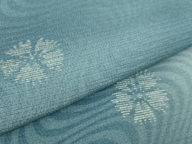 平和屋本店□極上 夏物 池田重子コレクション 小紋 絽縮緬 流水花文 暈