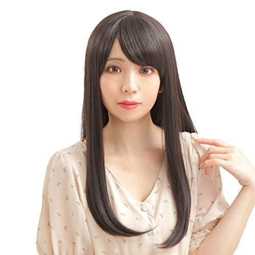 ブラウニーブラック_ストレートロング WIGGY RICH ストレートロング(ブラウニーブラック) ハロウィン 仮装 コスチューム フリーサイズ RICH WIGGY ウィッグ ダークブラウン 公式ハロウィン ウィッグWIGGY