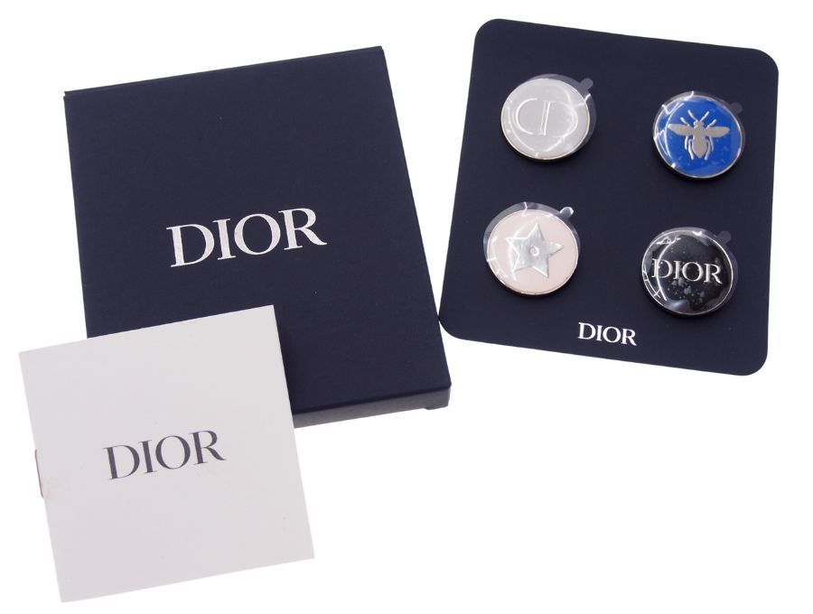 DIOR ノベルティ ピンバッジ Diorロゴ ネイビー - ブローチ