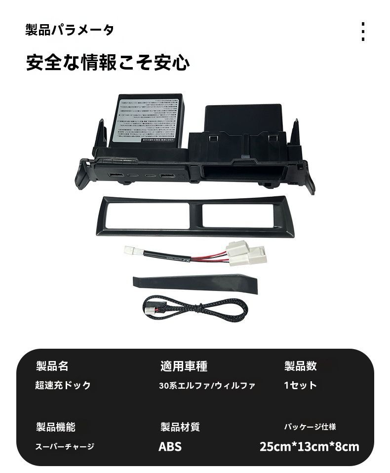 エルファウェルファ30けい系 センターコンソールUSB