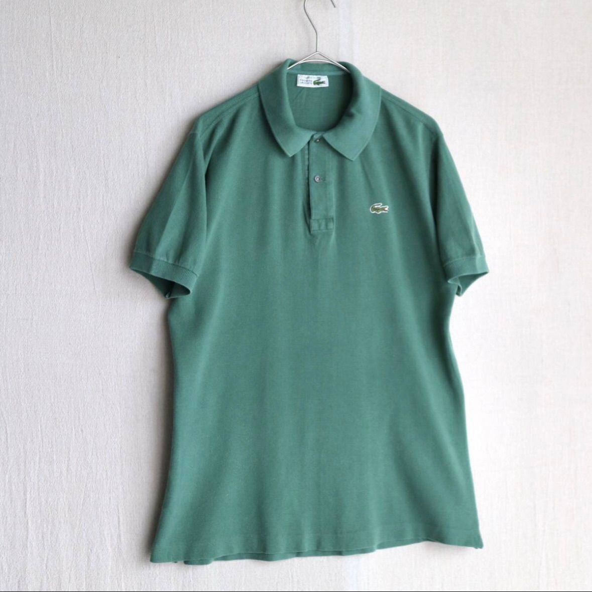 フランス製 70s LACOSTE ポロシャツ / コットン グリーン プルオーバー 半袖 ユーロ ビンテージ T4-06015-9429