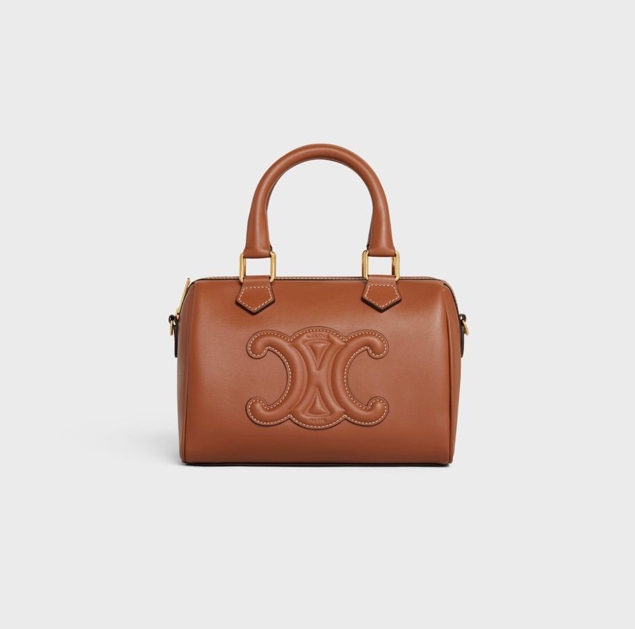 新品 CELINE スモール ボストン セリーヌ トリオンフ タン