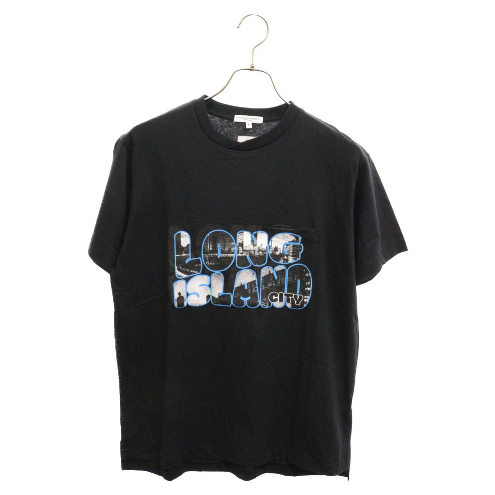 Engineered Garments (エンジニアド ガーメンツ) EG Long Island City Print T Color ロングアイランド プリント 半袖Tシャツ ブラック/ブルー