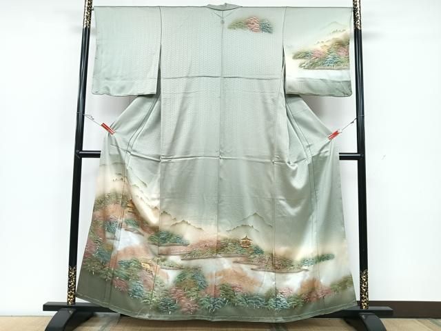 訪問着 花柄　螺鈿　若向　未使用品　パールトーン加工　特Ｃカ 訪問着 花柄 螺鈿 若向 未使用品 パールトーン加工 特Cカ