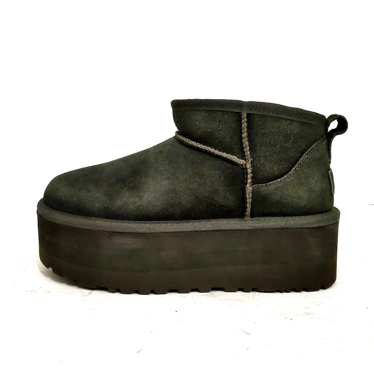 UGG アグ ショートブーツ 22 レディース クラシック ウルトラ ミニ プラットフォーム 1135092 ダークグレー ムートン