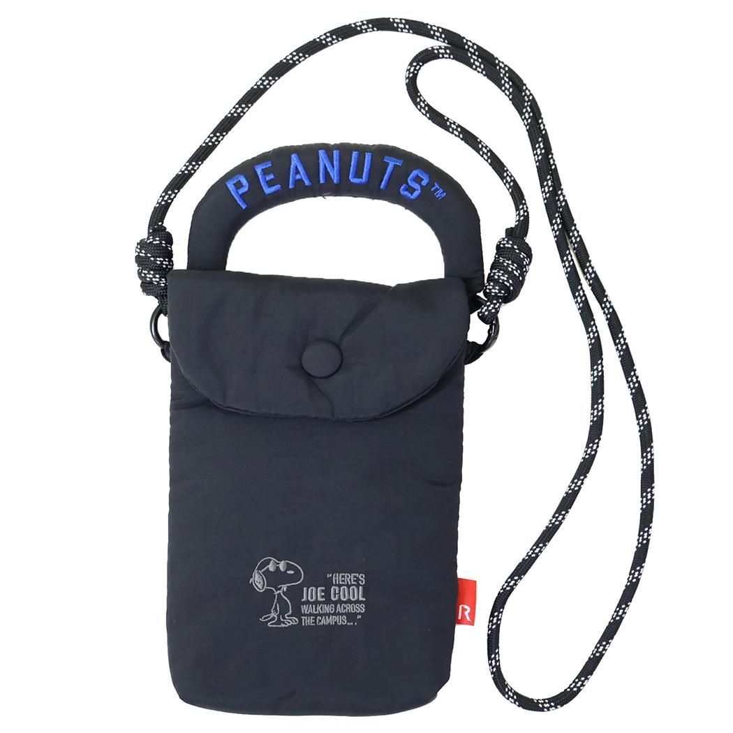 スヌーピー ショルダーバッグ IP.BR.Padded.Peanuts-0S サコッシュ m-black ピーナッツ ルートート ミニショルダー 斜め掛けかばん キャラクター グッズ 