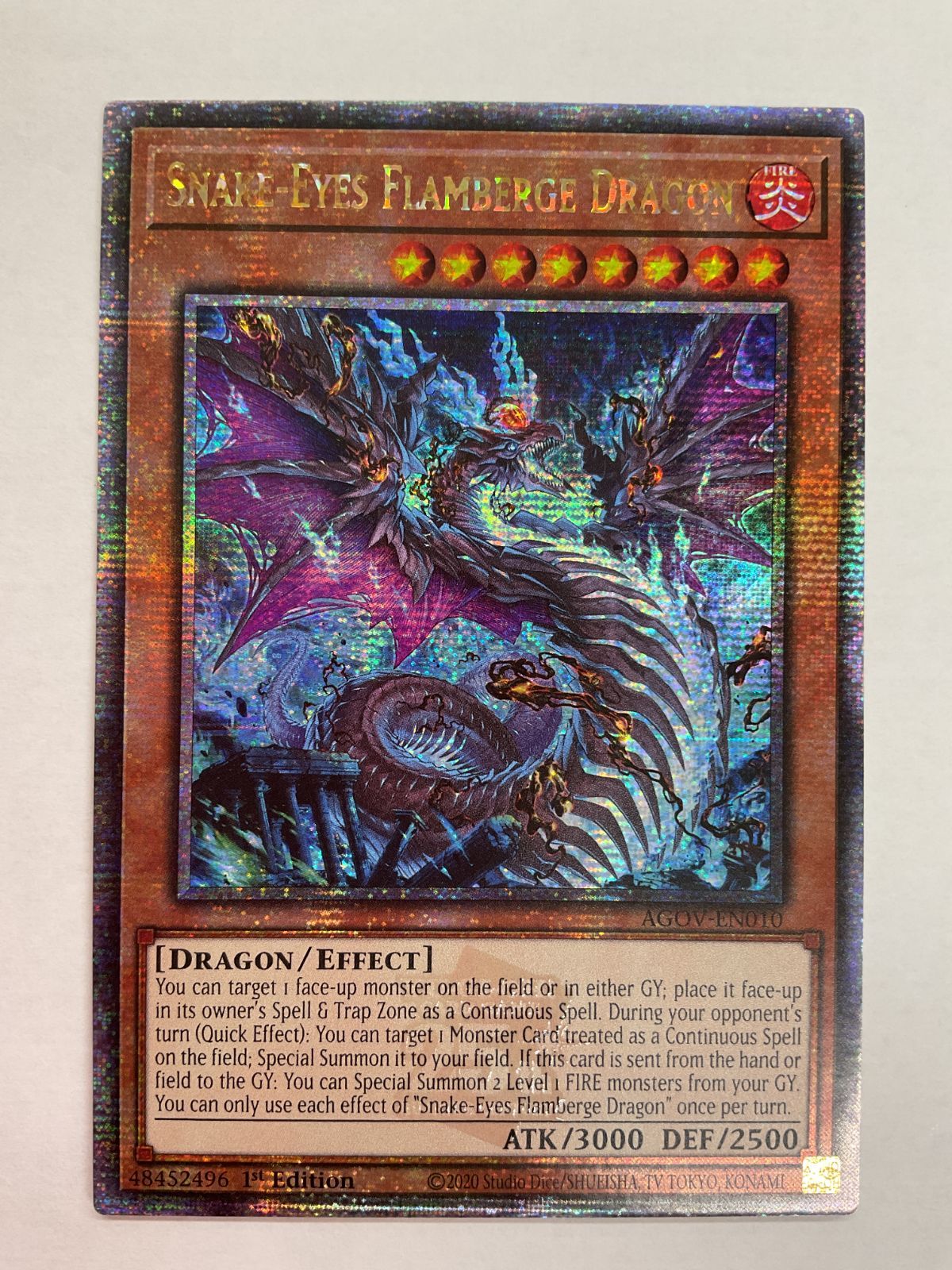 077 PK Y91 カード 蛇眼の炎龍 AGOV-EN010 25thシークレット 英語版 遊戯王 目立った傷や汚れなし 10|19