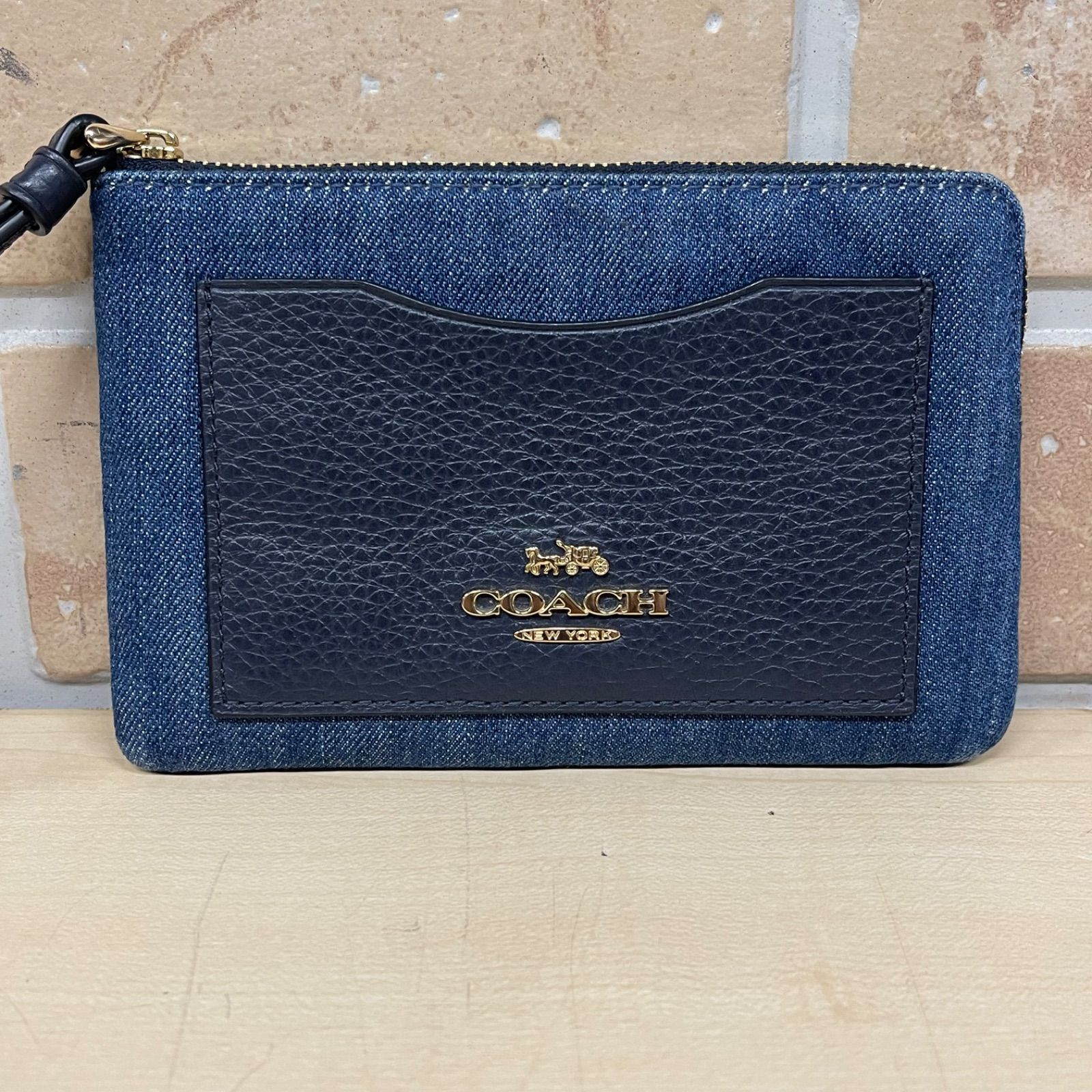 33 COACH コーチ F67579 レザー デニム ポーチ レディース - メルカリ