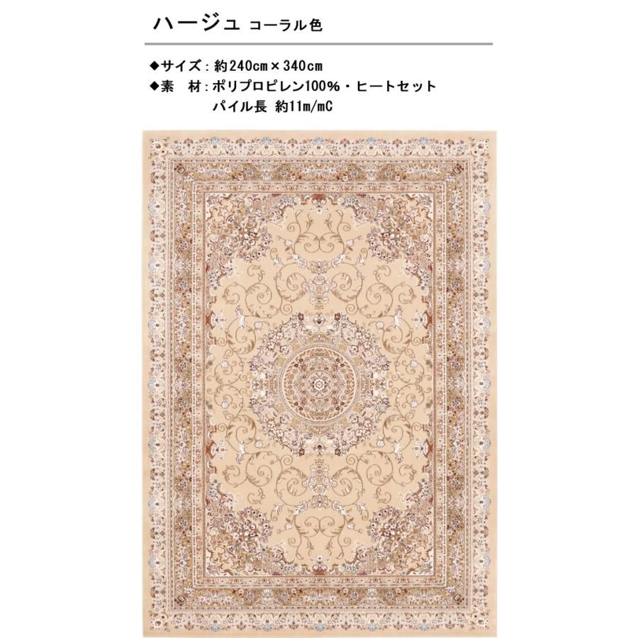 ラグ 絨毯 カーペット 240×340cm コーラル色 長方形 ホットカーペットOK ウィルトン織 HA-JYU 未開封新品 - メルカリ