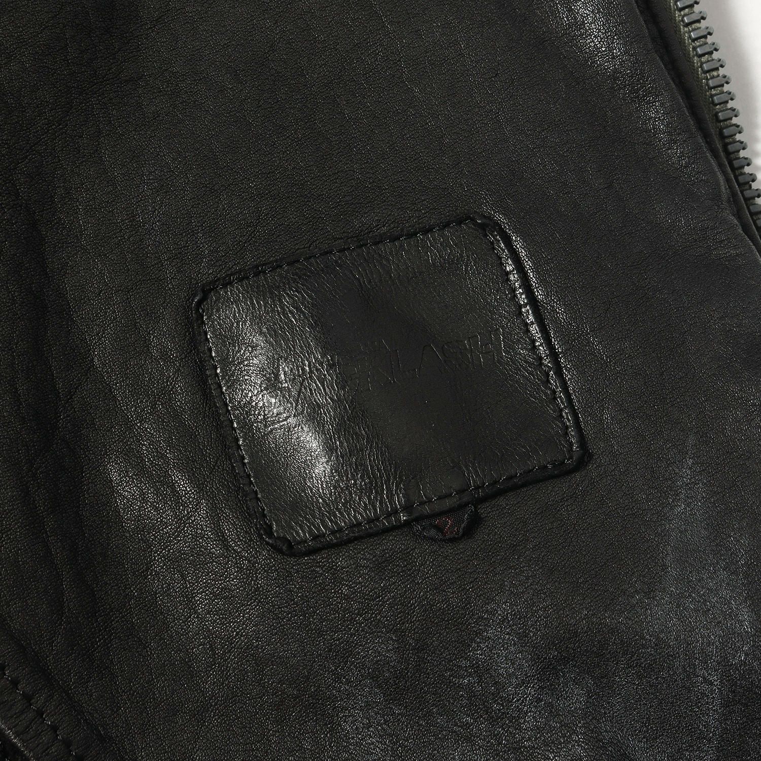 BACKLASH イサムカタヤマ バックラッシュ ジャケット ハイネック ジップ レザージャケット SCREAMING JAY LAYERD BLOUSON シングル ライダース ブルゾン アウター ブラック 黒 M【メンズ】