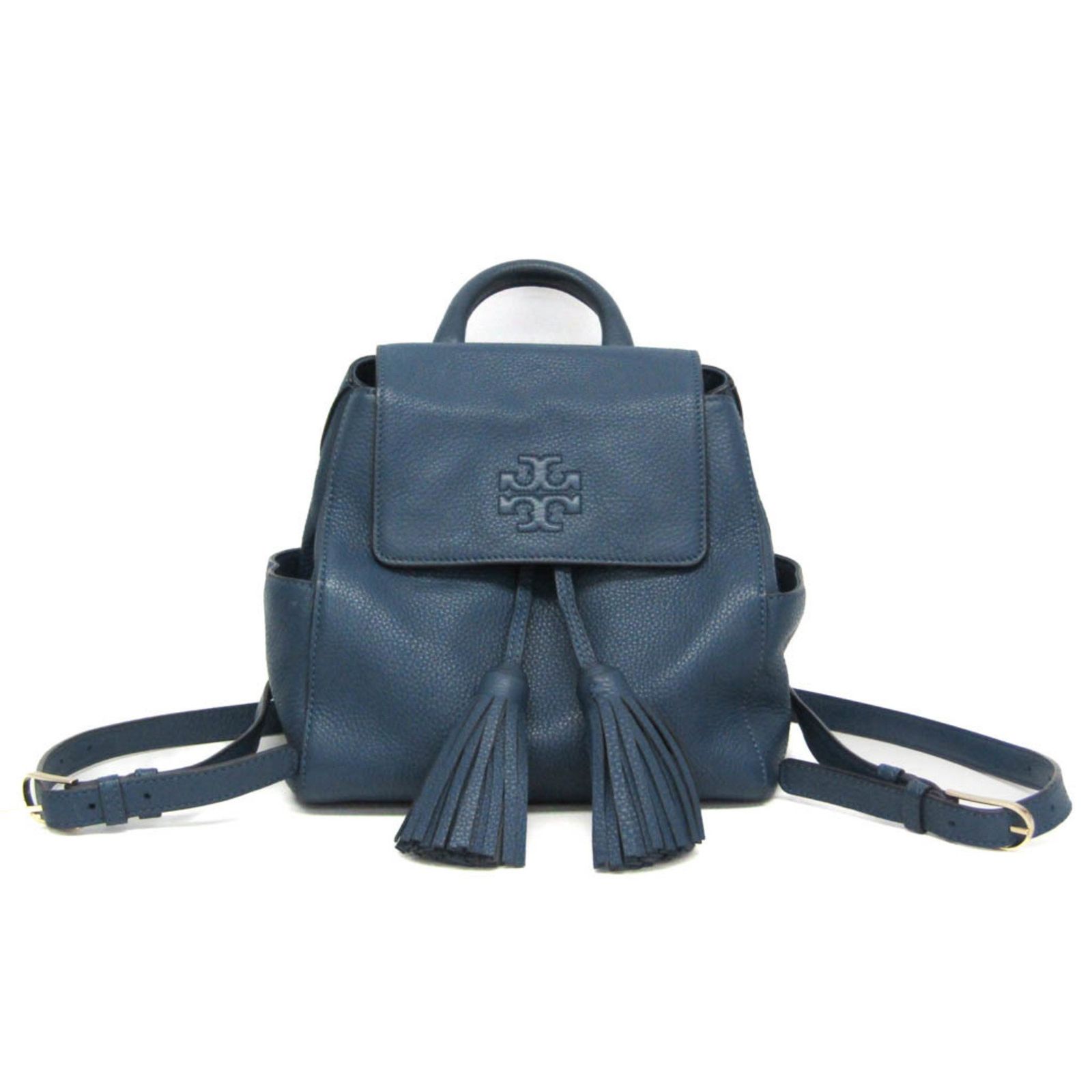 Tory Burch Fringe Leather Backpack Blue Women display picture 3