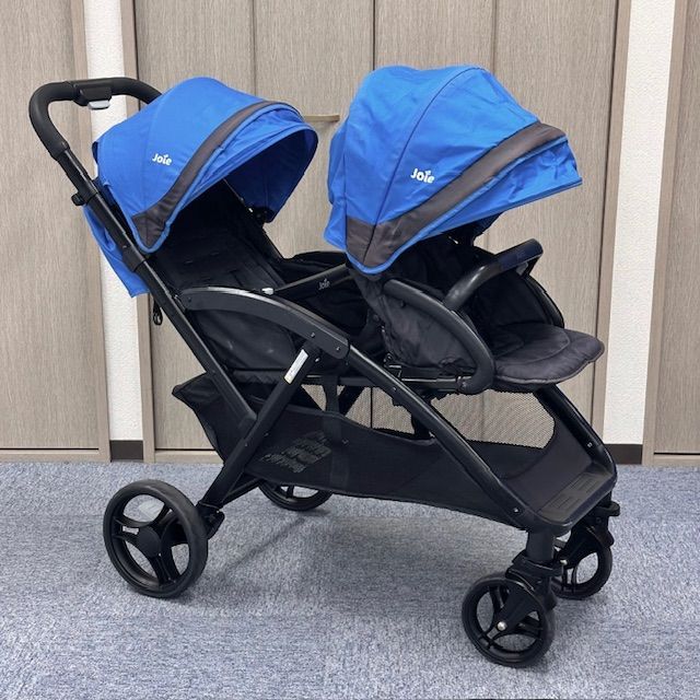 Joie エヴァライト デュオ 2人乗りベビーカー ネイビー 軽量 双子 二人