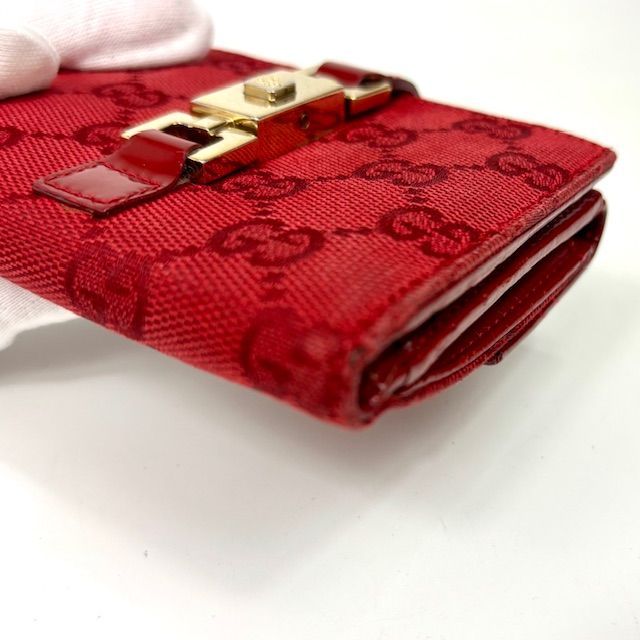 GUCCI グッチ ジャッキー GG柄 GGキャンバス レザー 二つ折り 財布