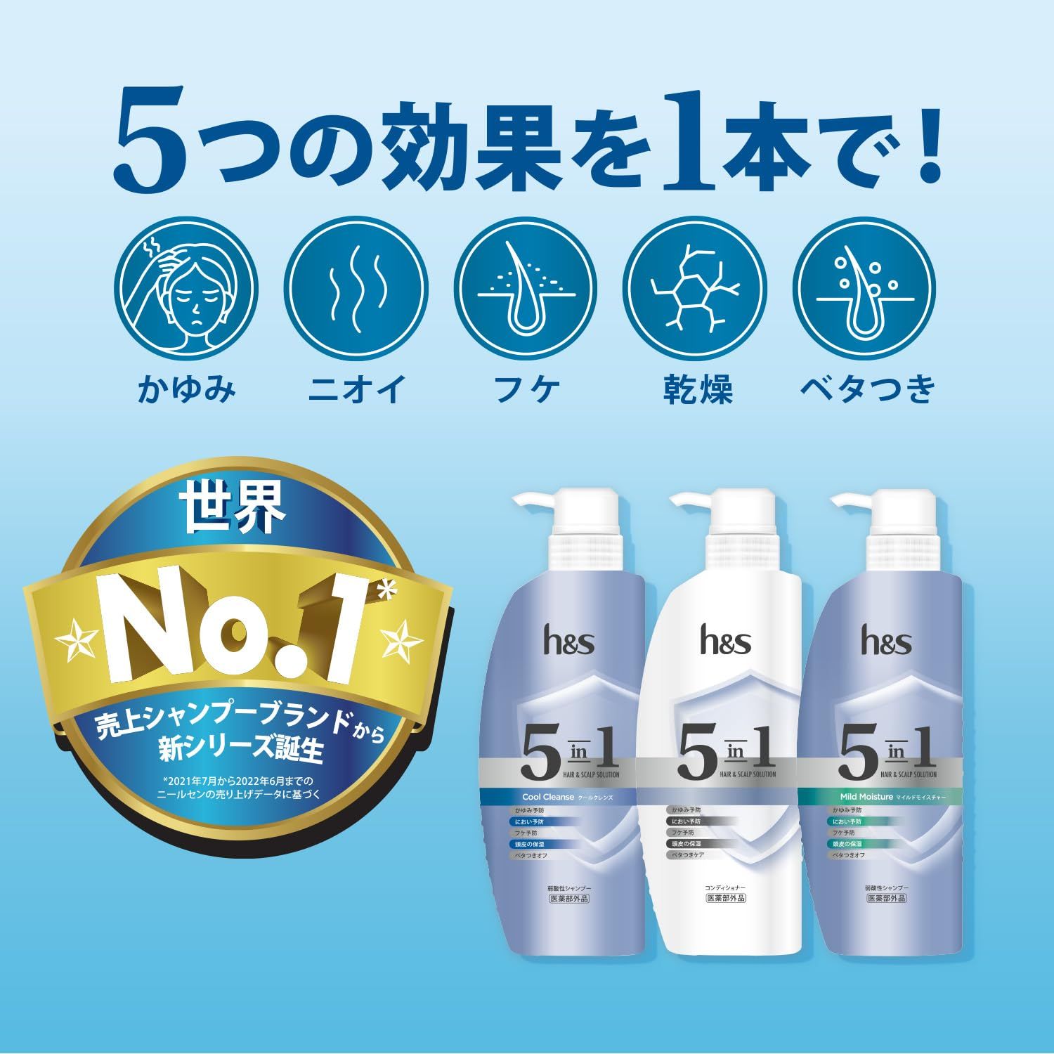 h&s 5in1 シャンプー&コンディショナーセット 340g+340g クール