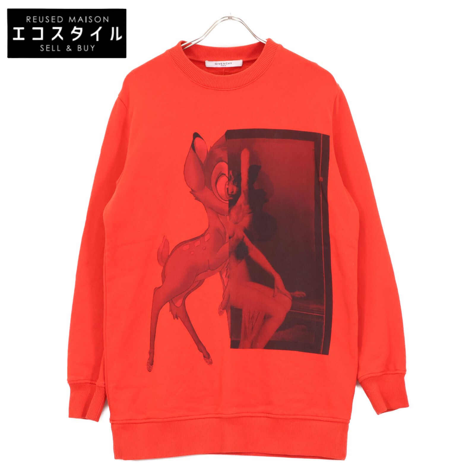 GIVENCHY ジバンシィ ﾊﾞﾝﾋﾞ ﾚｯﾄﾞ ｸﾙｰﾈｯｸ ｽｳｪｯﾄｼｬﾂ XS