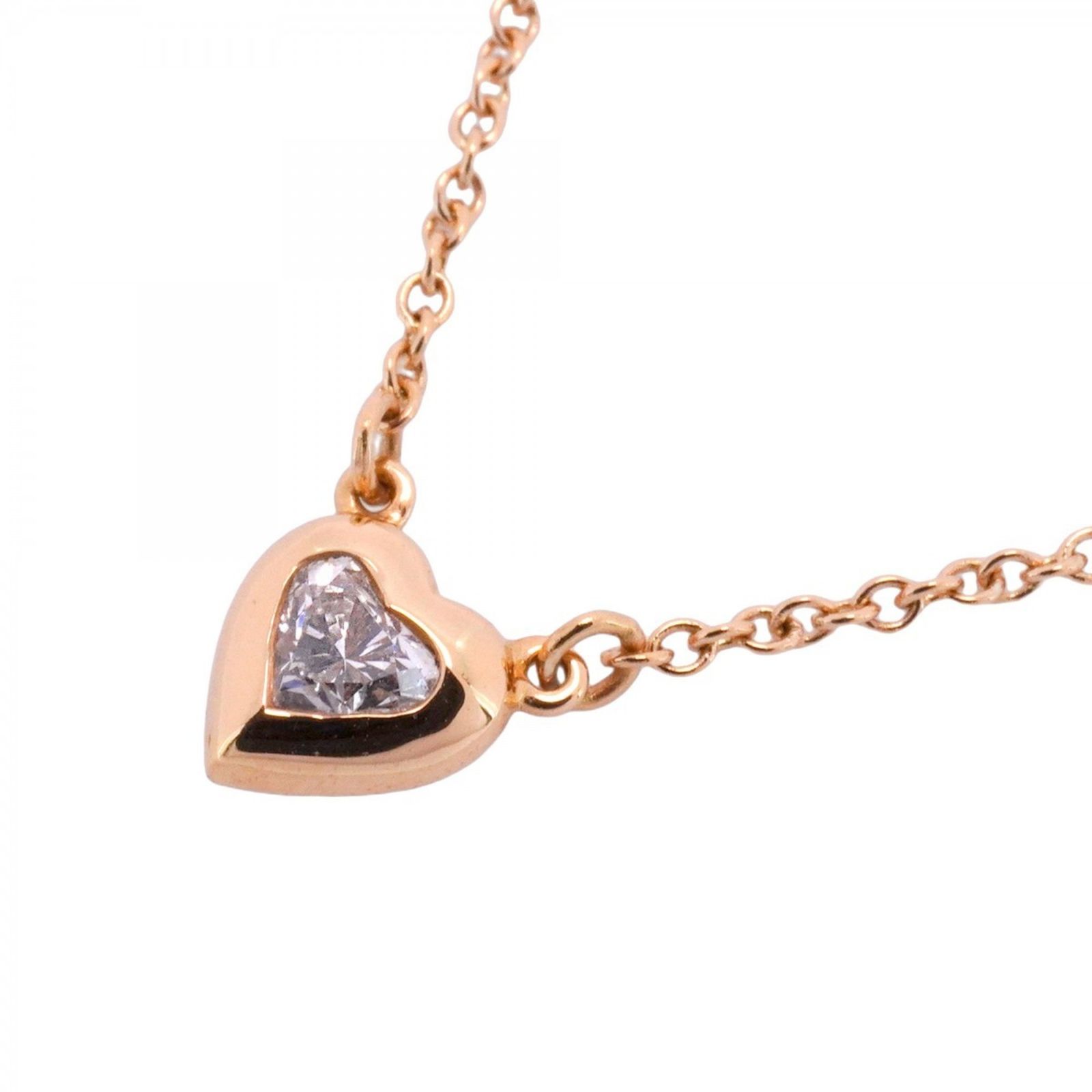 ティファニー Tiffany ティファニー ネックレス バイザヤード ハートシェイプ 1PD 18KPG ピンクゴールド ダイヤモンドレディース