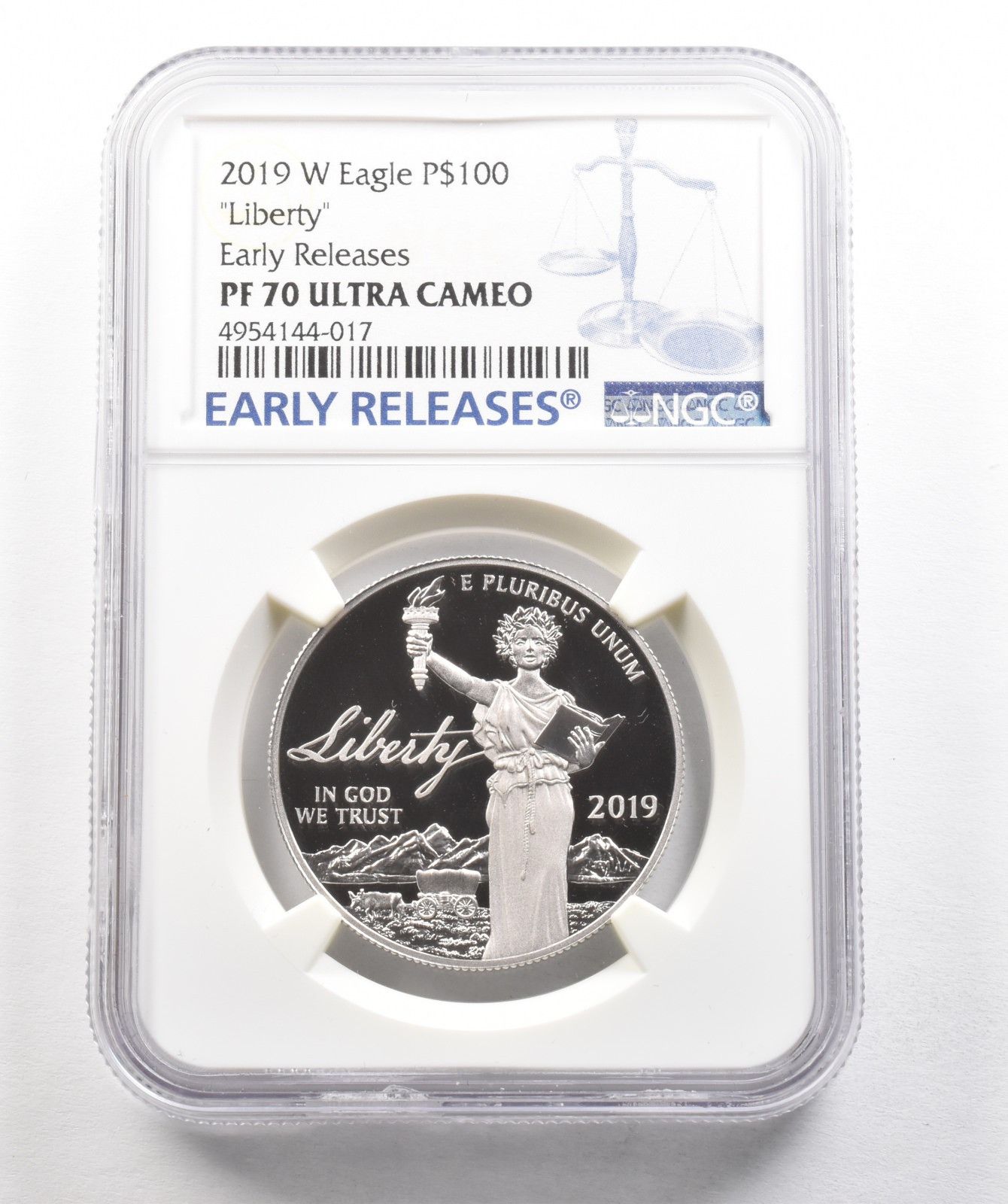 2019W 100ドル アメリカン プラチナ イーグル リバティ アーリーリリース 1オンス PF70 NGC
