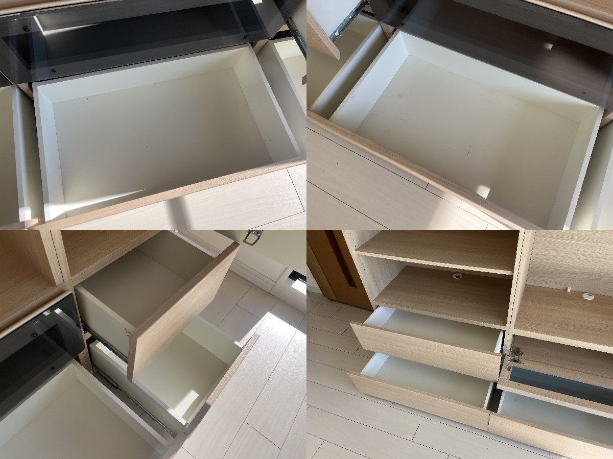 引取 Pamouna パモウナ 大型 壁面収納 テレビボード リビングボード TV台 テレビ台 幅260cm高さ243cm IDC大塚 CAシリーズ ナチュラル 貝954 MARWIL-DEMENAGEMENTS_CH