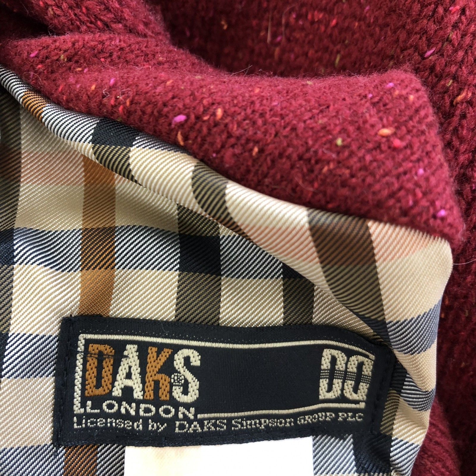 DAKS】ダックス ジャンパー ジャケット アウター F 赤系 ファー付き  