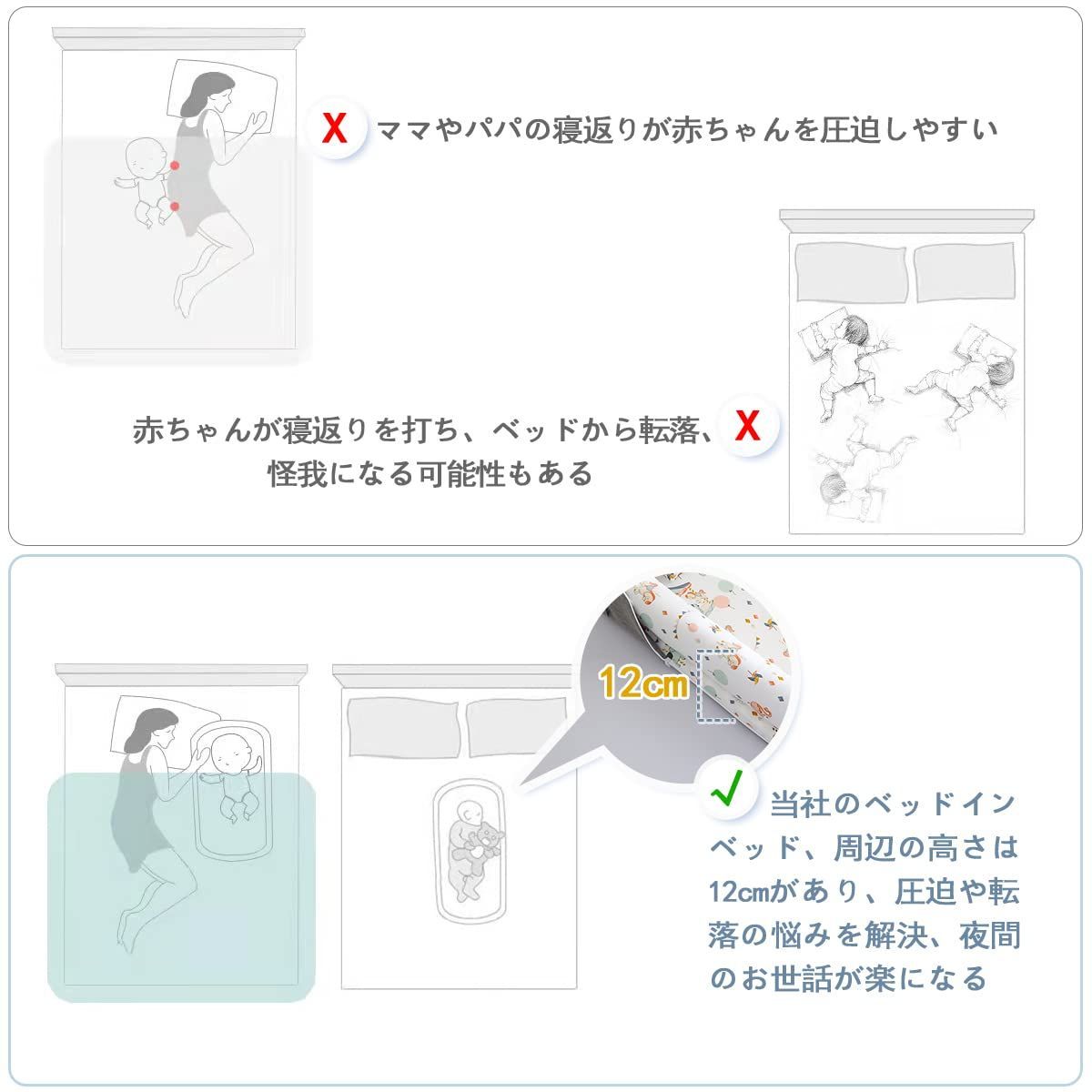 特価商品】出産祝い 安心 安全 折り畳みベッド 洗濯可能 通気性がよい