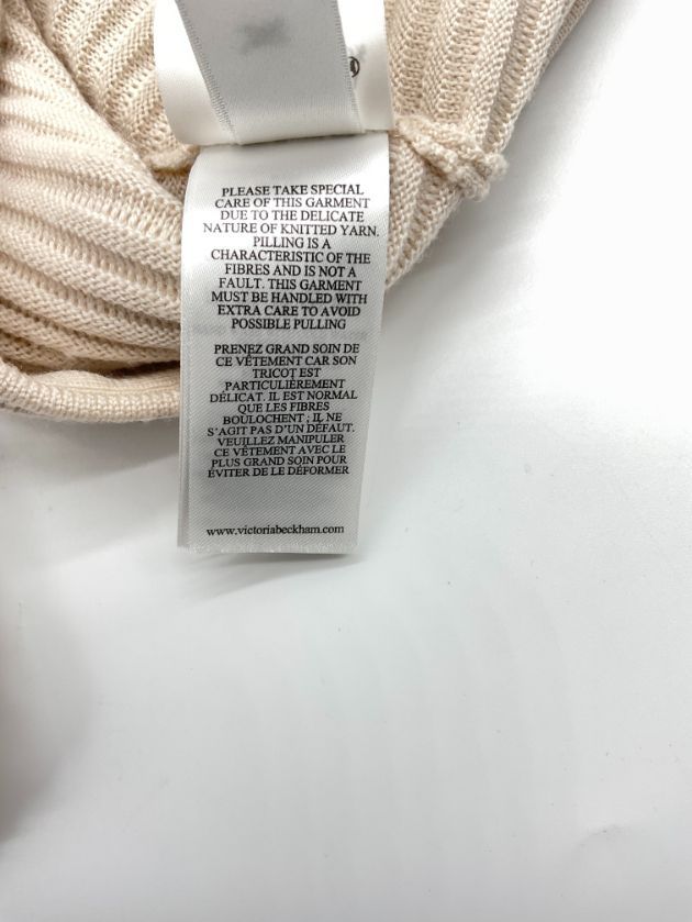 美品 VICTORIA BECKHAM　ビクトリアベッカム XS ベージュ アシンメトリーリプニット お値引き交渉大歓迎】 VICTORIA BECKHAM ビクトリアベッカム XS