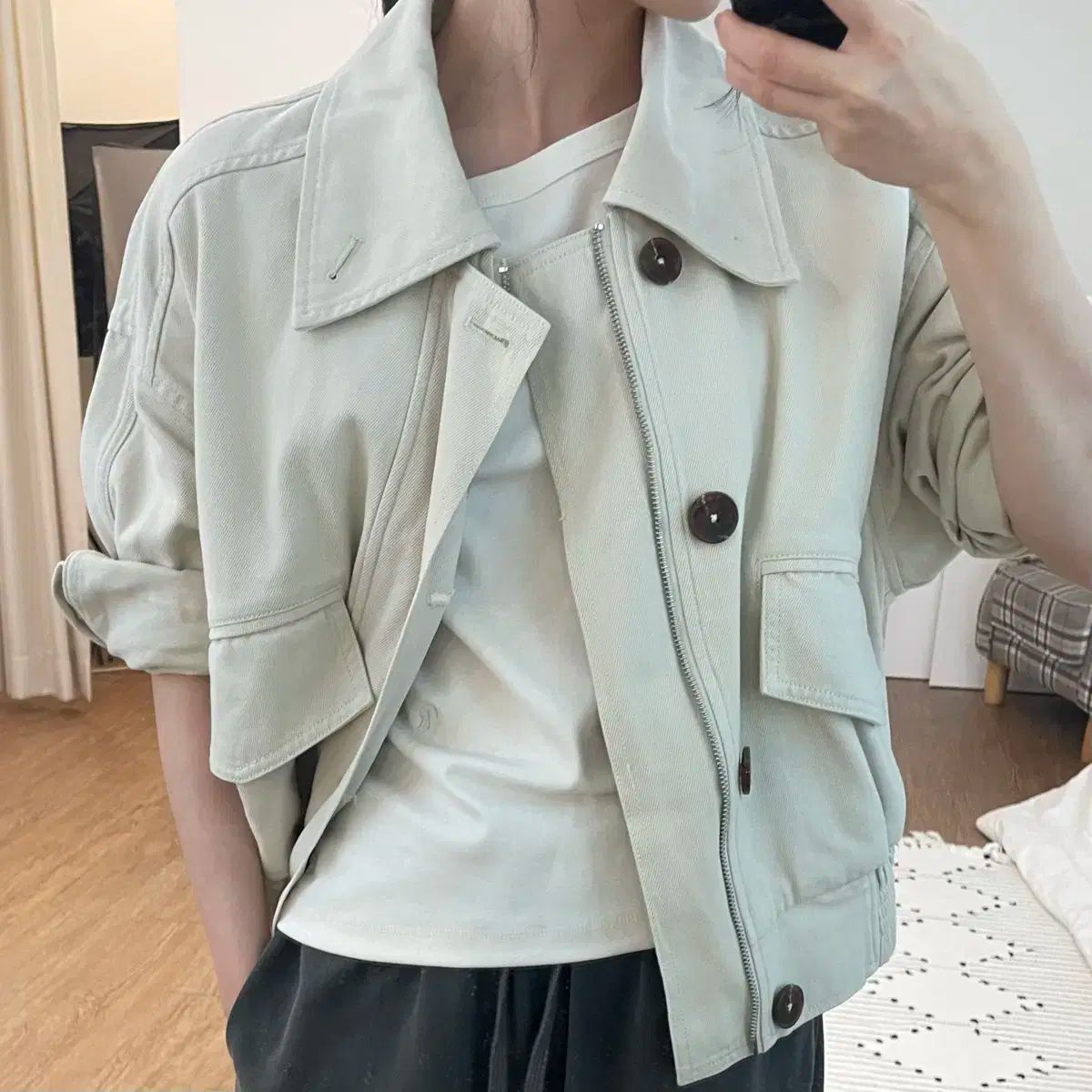 シティーブリーズ コットン ポケット アウター ベージュ マウンテンパーカー s