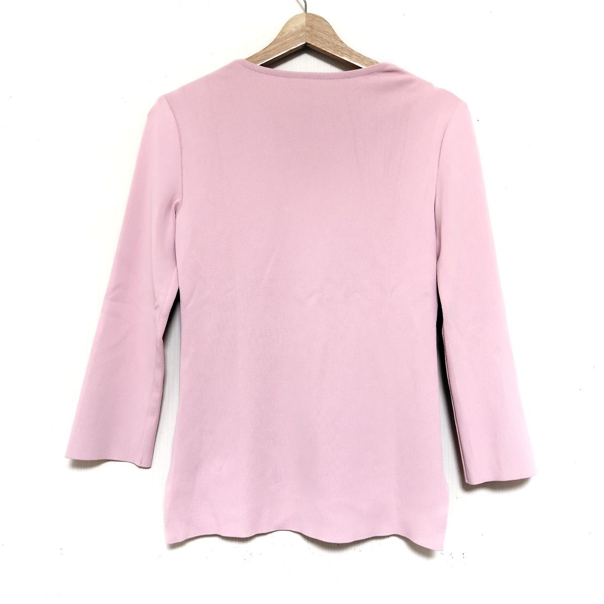 FOXEY フォクシー 七分袖セーター サイズ38 M レディース - 37469 ライトピンク Vネック