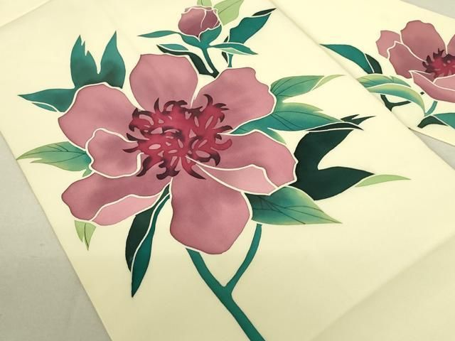 平和屋着物○日展染色作家 高久空木 ろうけつ染 塩瀬 九寸名古屋帯 枝