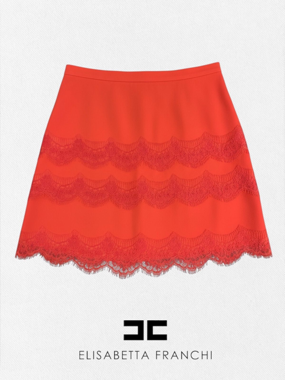 エリザベッタ ELISABETTA FRANCHI ミニスカート 40サイズ レッド レディーススカート イタリア製